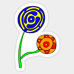 Bright Mechanical Flowers Sticker